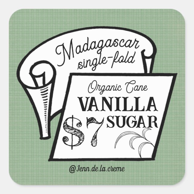Custom Banner Vanilla Sugar Culinary Catering  Square Sticker (Front)