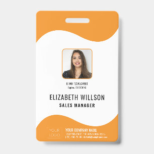 Custom Bar Code, Logo, Name, Photo Employee ID Badge