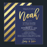 CUSTOM Bar Mitzvah Invite for Noah navy   gold<br><div class="desc">*** NOTE - THE SHINY GOLD FOIL EFFECT IS A PRINTED PICTURE *** - - - - - - - - - - - - - - - - - - - - - CONTACT ME for custom "faux gold foil effect type" this is a specially created graphic Love the...</div>