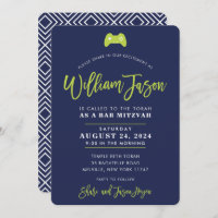 CUSTOM Bar Mitzvah modern contoller navy lime