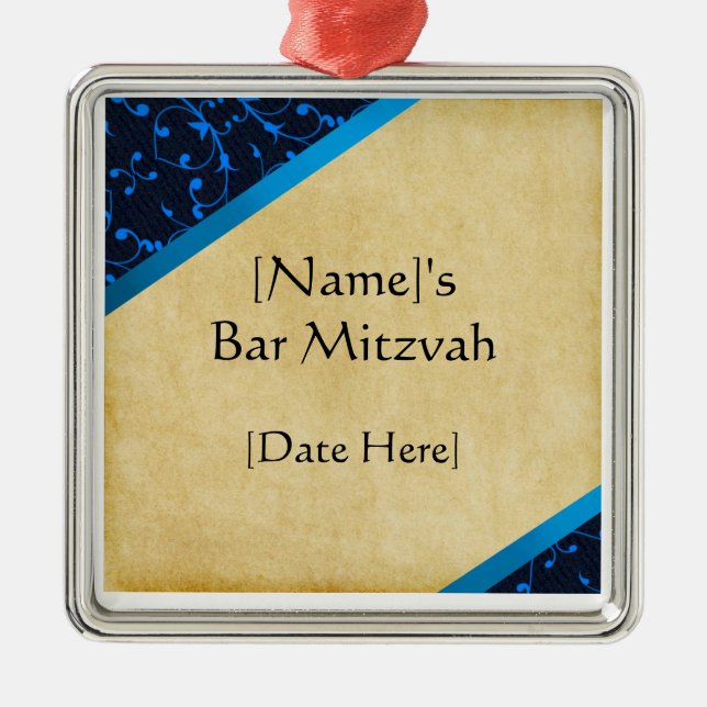 Custom Bar Mitzvah Ornament Favours (Front)