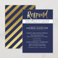 CUSTOM Bar Mitzvah party Tommy navy + gold