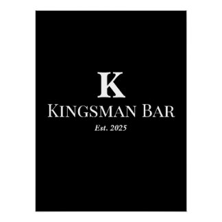 Custom Bar Wall Art with Name & Monogram – Elegant
