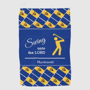 Custom BARBADOS Christian Swing Unto The Lord Golf Towel