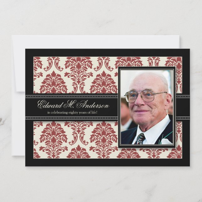 ::custom_barbara 80th birthday invite_v2 (flat) invitation (Front)