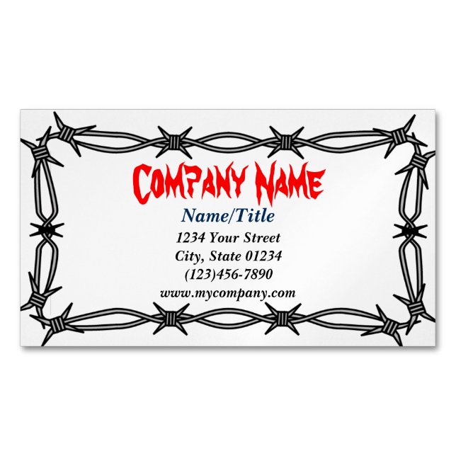 Custom Barbed Wire Magnetic Business Card (Front)
