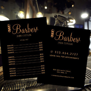 Custom barber shop price list professional logo  flyer
