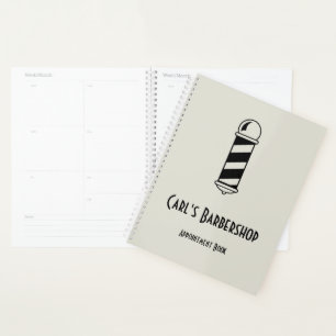 Custom Barbershop Appointment Book   Grey Planner