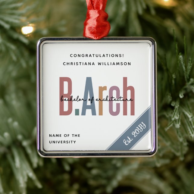 Custom BArch Bachelor of Architecture Graduation Metal Tree Decoration (Tree)