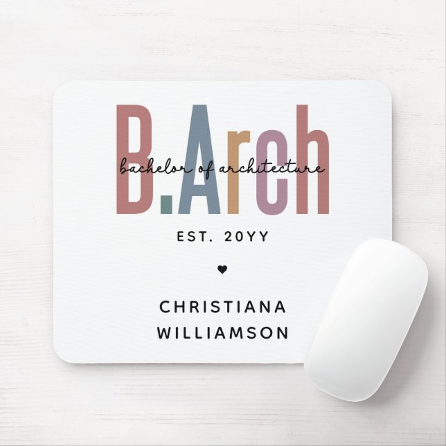 Custom BArch Bachelor of Architecture Graduation Mouse Pad (With Mouse)