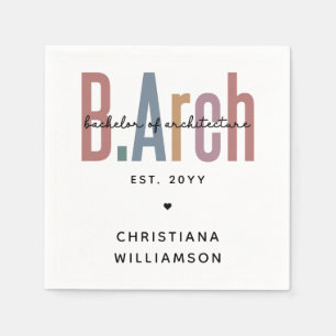 Custom BArch Bachelor of Architecture Graduation Napkin