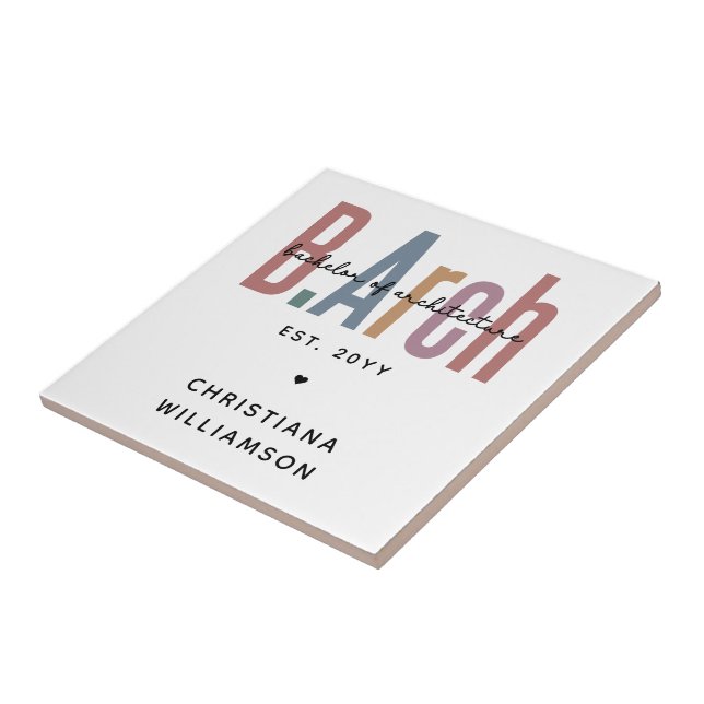Custom BArch Bachelor of Architecture Graduation Tile (Side)