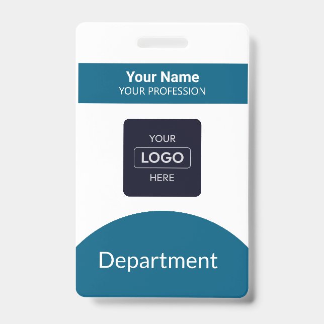 Custom Barcode Business Logo Name Badge ID Badge (Front)