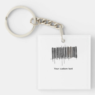 Custom Barcode Text Design Key Ring