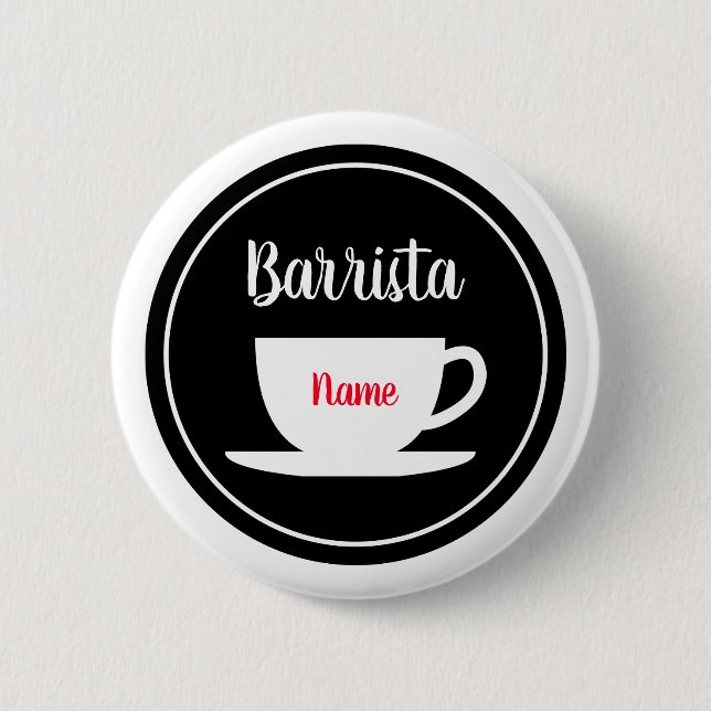 Custom barrista name buttons for coffee cafe (Front)