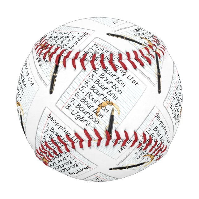 CUSTOM BASEBALL - BOURBON LOVERS SHOPPING LIST (Back)