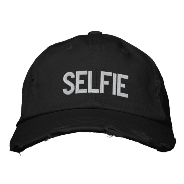 Custom Baseball Cap-SELFIE Embroidered Hat (Front)