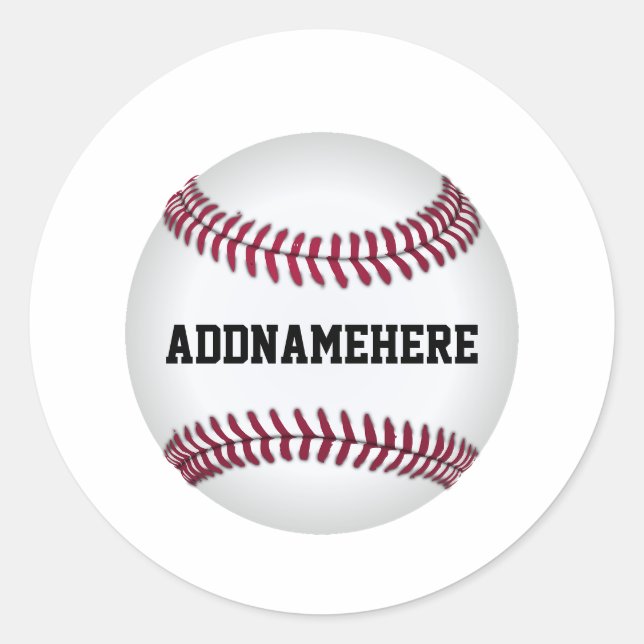 Custom Baseball Classic Round Sticker (Front)