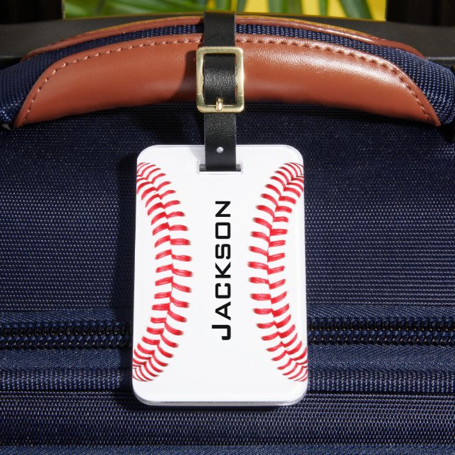 Custom Baseball Luggage Tags (Front Insitu 2)