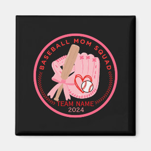 Custom Baseball Mom Squad Personailzed Team Name T Magnet