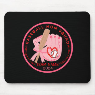 Custom Baseball Mom Squad Personailzed Team Name T Mouse Pad