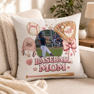 Custom Baseball Mum Photo Sports Pride Cushion