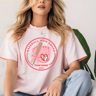 Custom Baseball Mum Squad Personailzed Team Name T-Shirt
