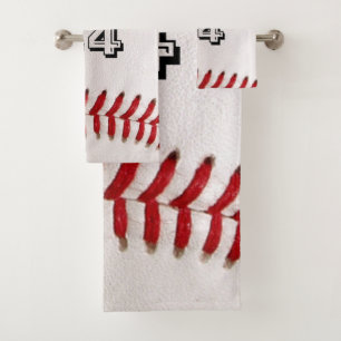Custom Baseball Number Art – High-Def Sports Photo Bath Towel Set