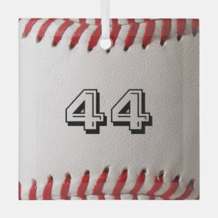 Custom Baseball Number Art – High-Def Sports Photo Glass Tree Decoration
