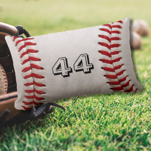 Custom Baseball Number Art – High-Def Sports Photo Lumbar Cushion