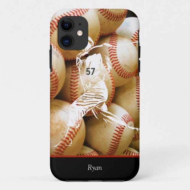 Custom Baseball Player iPhone Case (Back)