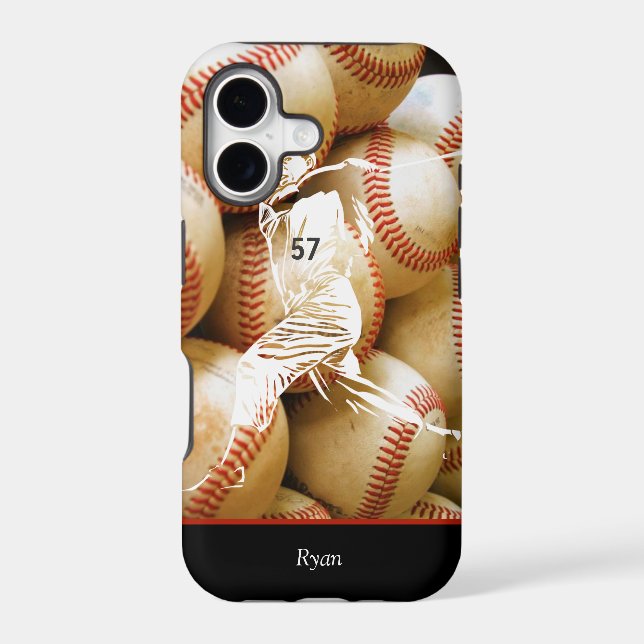 Custom Baseball Player iPhone Case (Back)