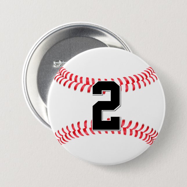 Custom Baseball Player Jersey Number / Text Sports 7.5 Cm Round Badge (Front & Back)