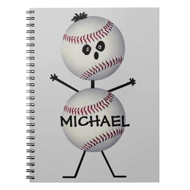 Custom Baseball Player Spiral Notebook (Front)