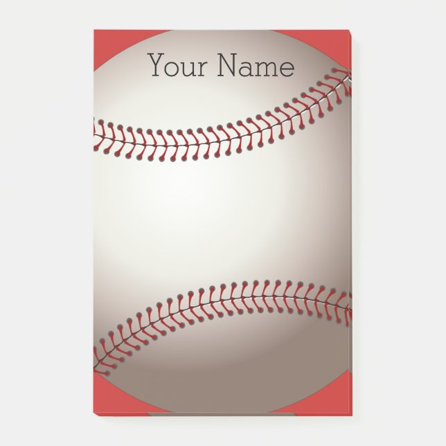 custom baseball post it note to personalise (Front)