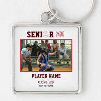 Custom Baseball Senior Night Photo Key Ring