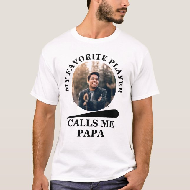 Custom baseball shape photo my favourite baseball T-Shirt (Front)