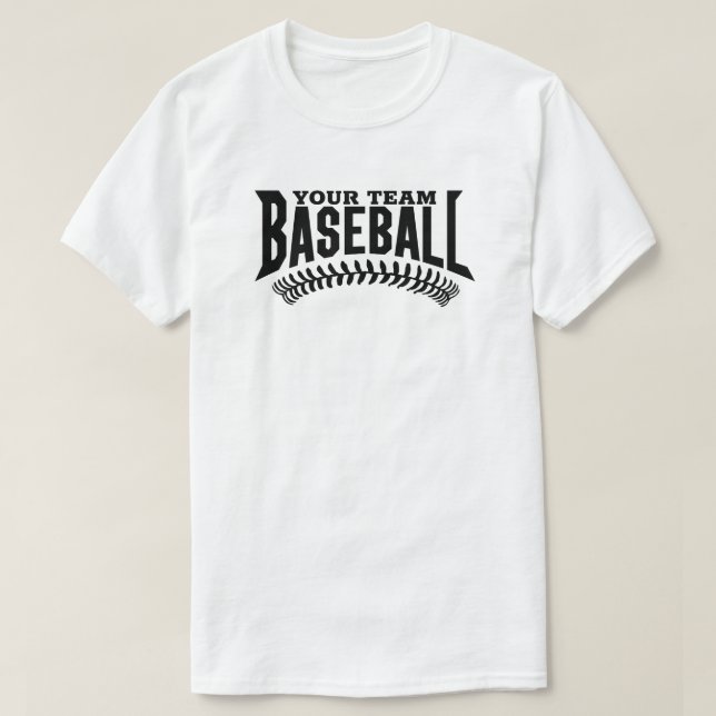 Custom Baseball Team Name T-Shirt (Design Front)