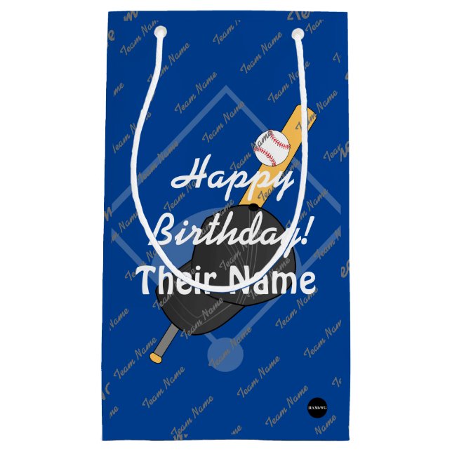 Custom Baseball Theme Gift Bag HAMbyWG (Front)