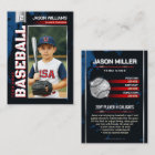 Custom Baseball Trading Card, Red Player Card