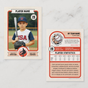 Custom Baseball Trading Card, Vintage Player Card