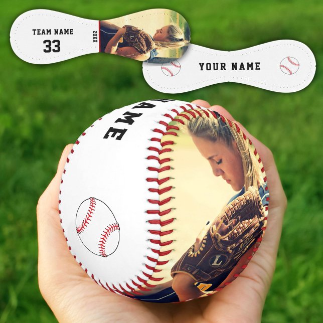 Custom Baseball with Team Name Number Photo (Creator Uploaded)