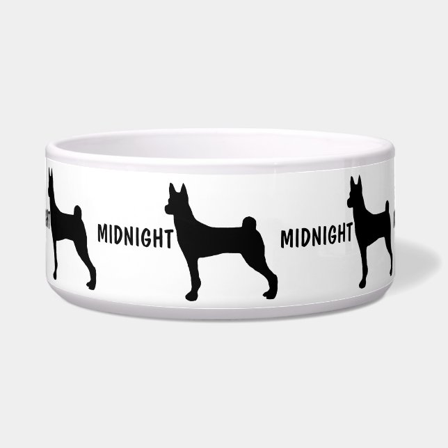 Custom Basenji Dog Bowl (Front)