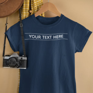Custom Basic Dark Navy Blue Add Your Text Women's T-Shirt