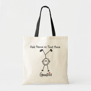 Custom Basic Stick Figure Gymnast Tote  Bag