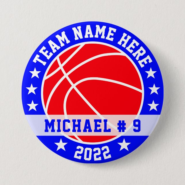 Custom Basketball  7.5 Cm Round Badge (Front)