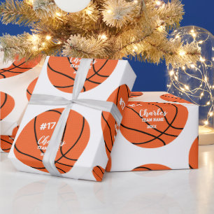 Custom Basketball Gift Wrap with Name & Number
