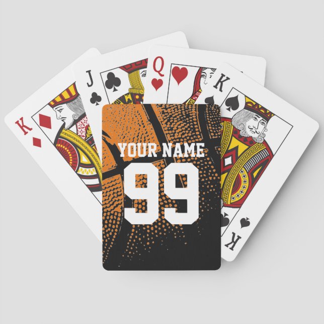 Custom basketball jersey number playing cards (Back)