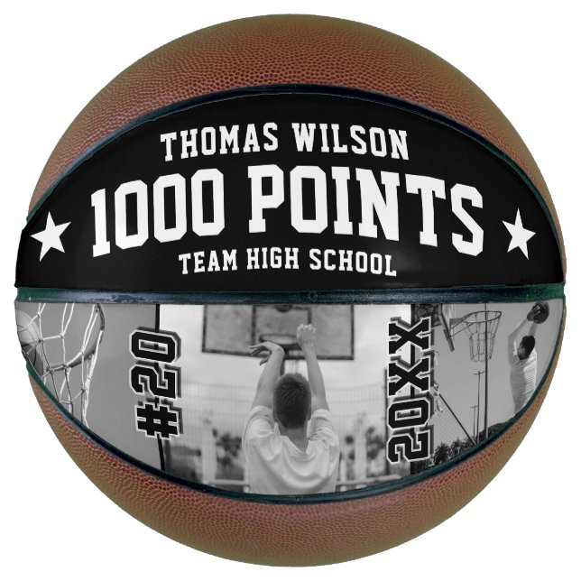 Custom Basketball Keepsake – 1000 Points Milestone (Front)