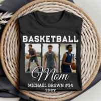 Custom Basketball Mom 3 Photo Collage Name Number